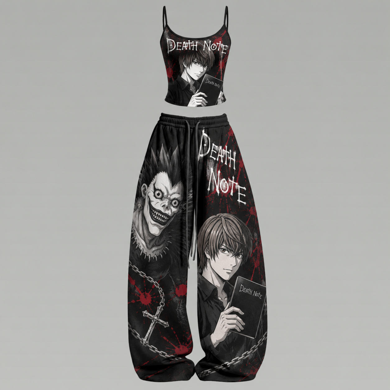 Death Note Top & Elasticated Trousers Two-Piece Set TeeThreads Sustain the Scene with Custom Apparel