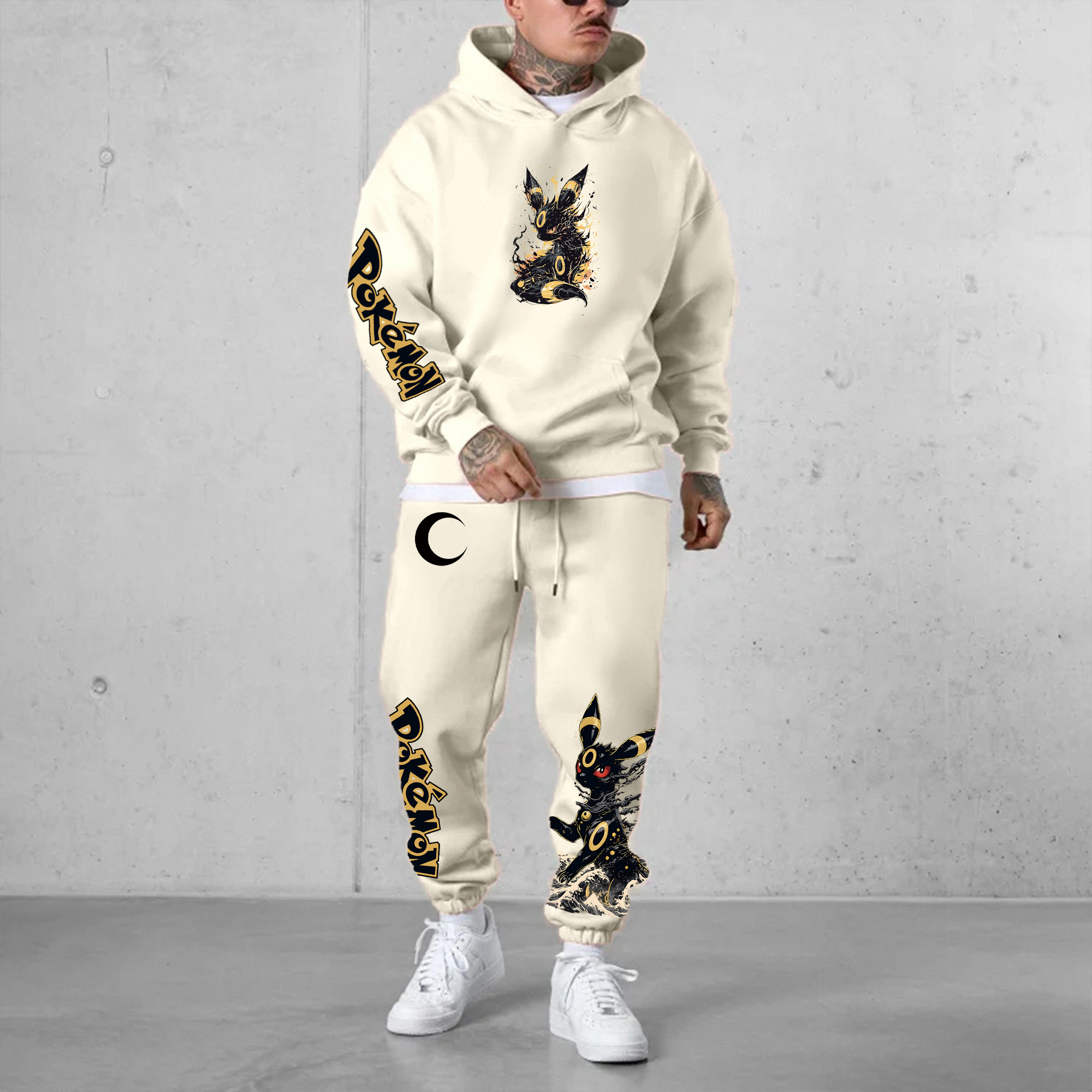 Unisex Anime 3D Print Fleece Hoodie and Pants Set