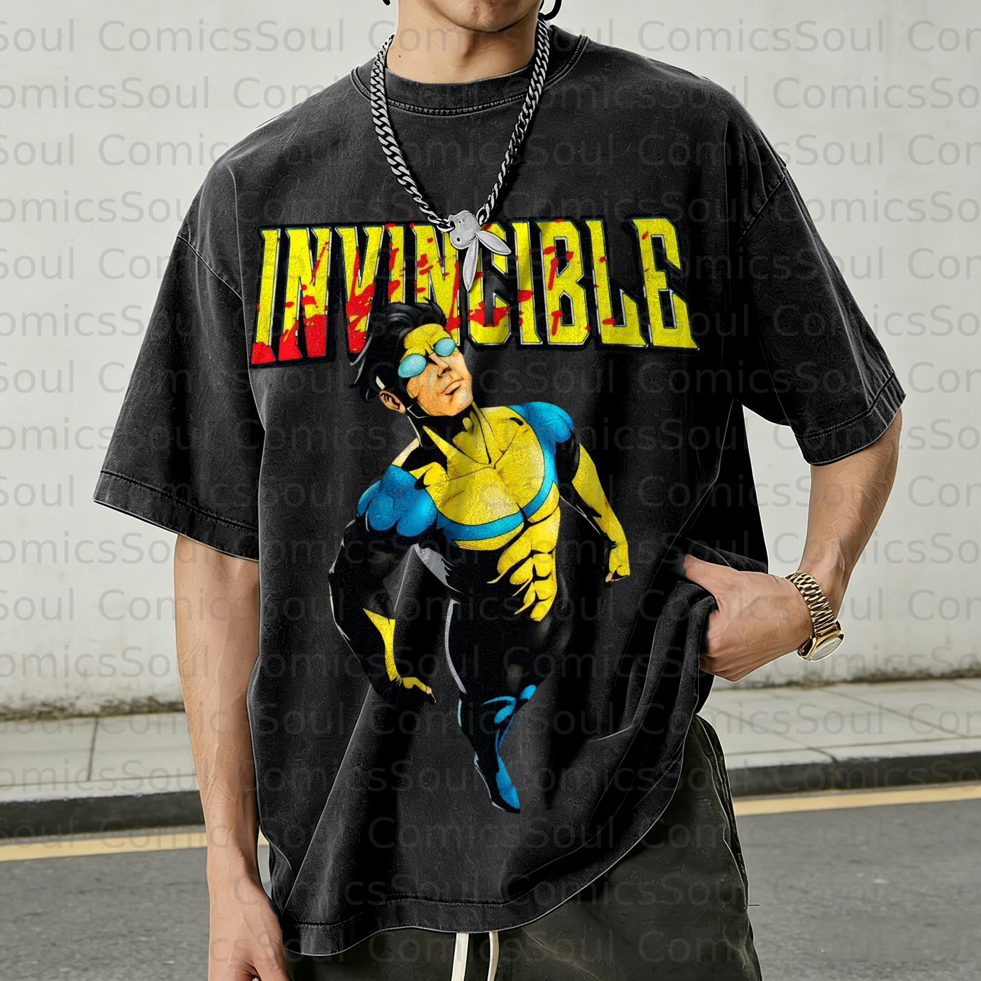 Unisex Anime Inspired Vintage Washed T-Shirt