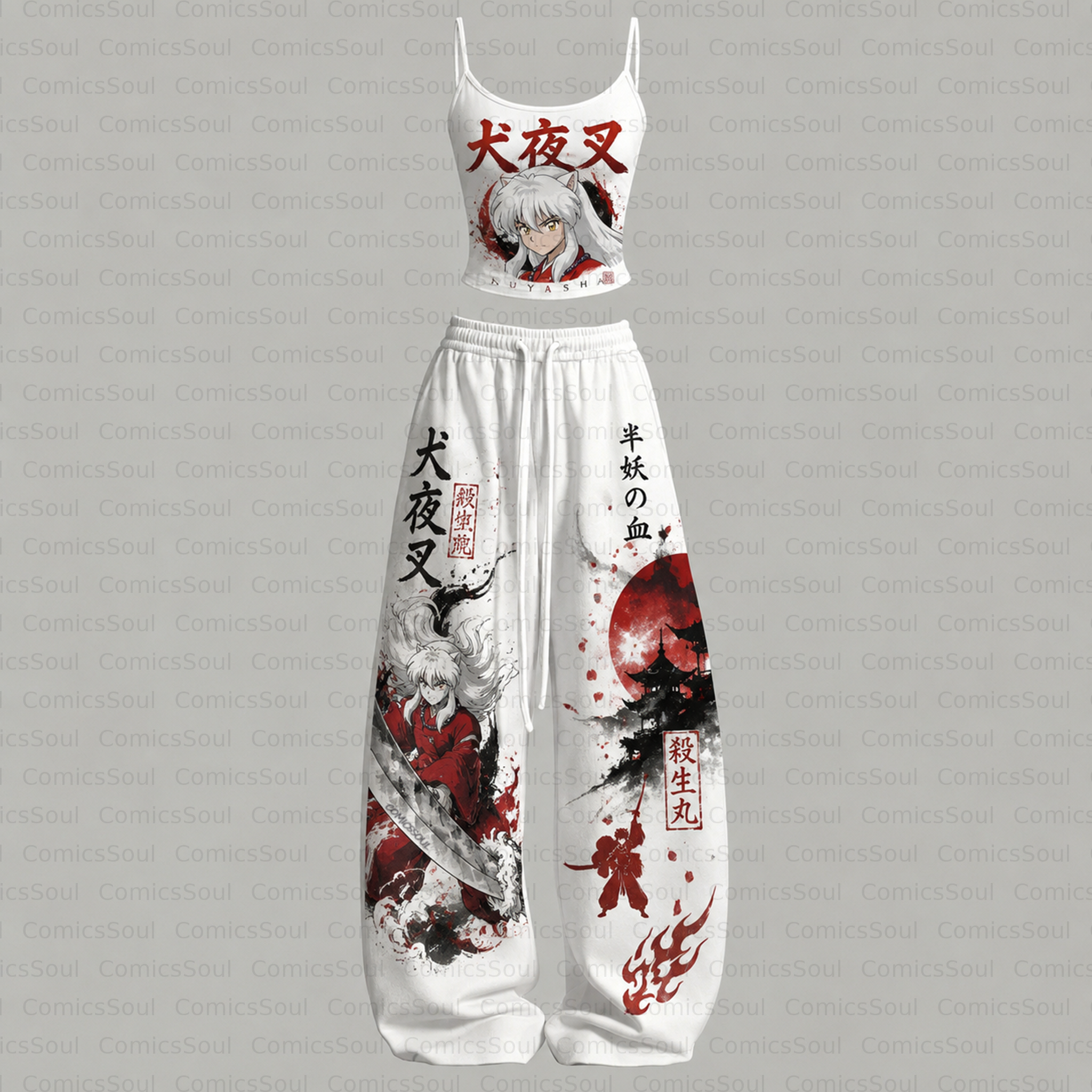 Inuyasha Top & Elasticated Trousers Two-Piece Set