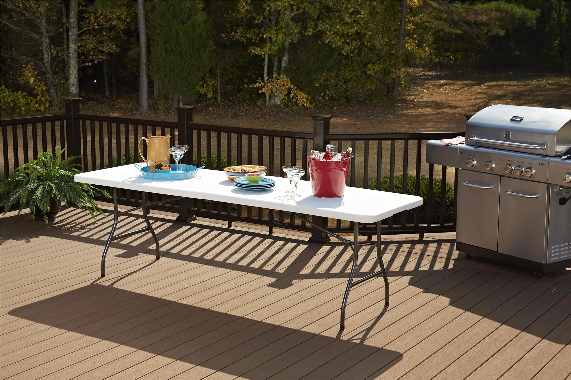 Cosco 8 Foot Centerfold Folding Table, White - Image 11