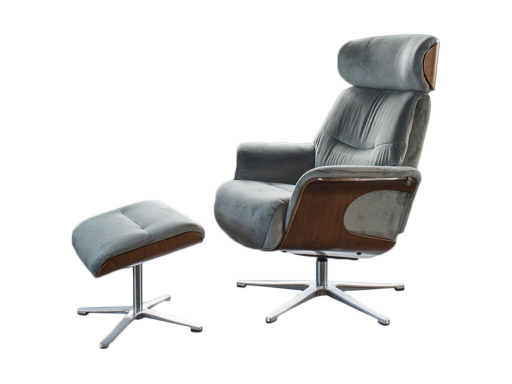Sillón - gris piedra terciopelo - Homelyvo