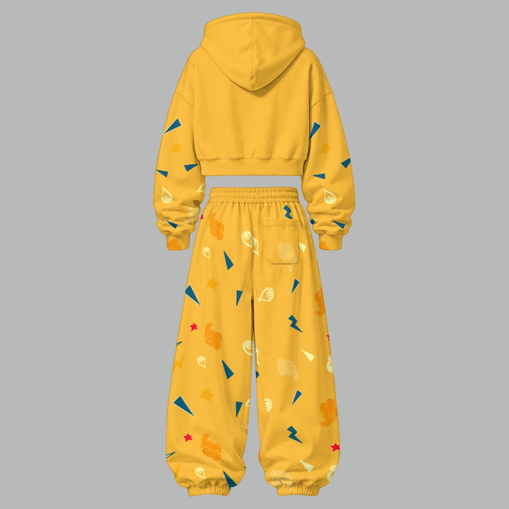 Pokémon Women's Cropped Long Sleeve Hoodie & High Waist Jogger Pants Two Piece Tracksuit Set 3051021 TeeThreads Sustain the Scene with Custom Apparel