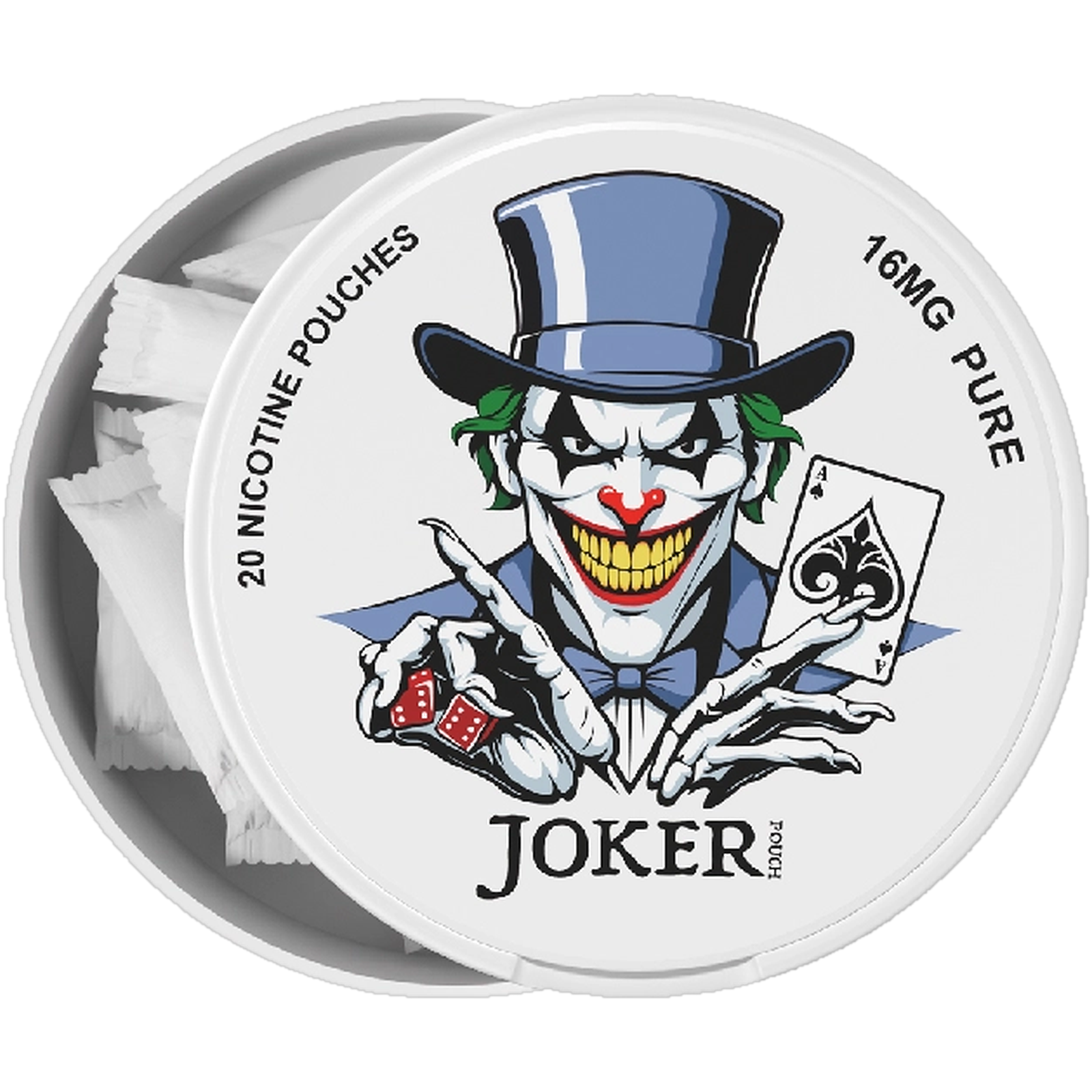 Joker Pure 16mg nicotine pouches (open)