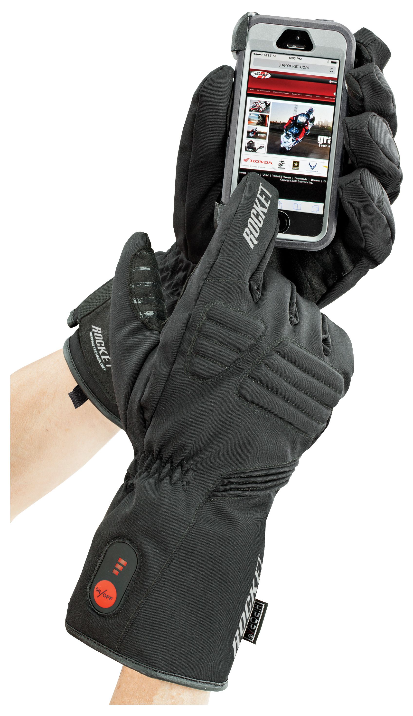 SportsBikeShop Joe Rocket 7V Rocket Burner Heated Gloves