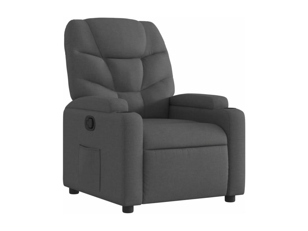 Sillón reclinable de tela gris oscuro