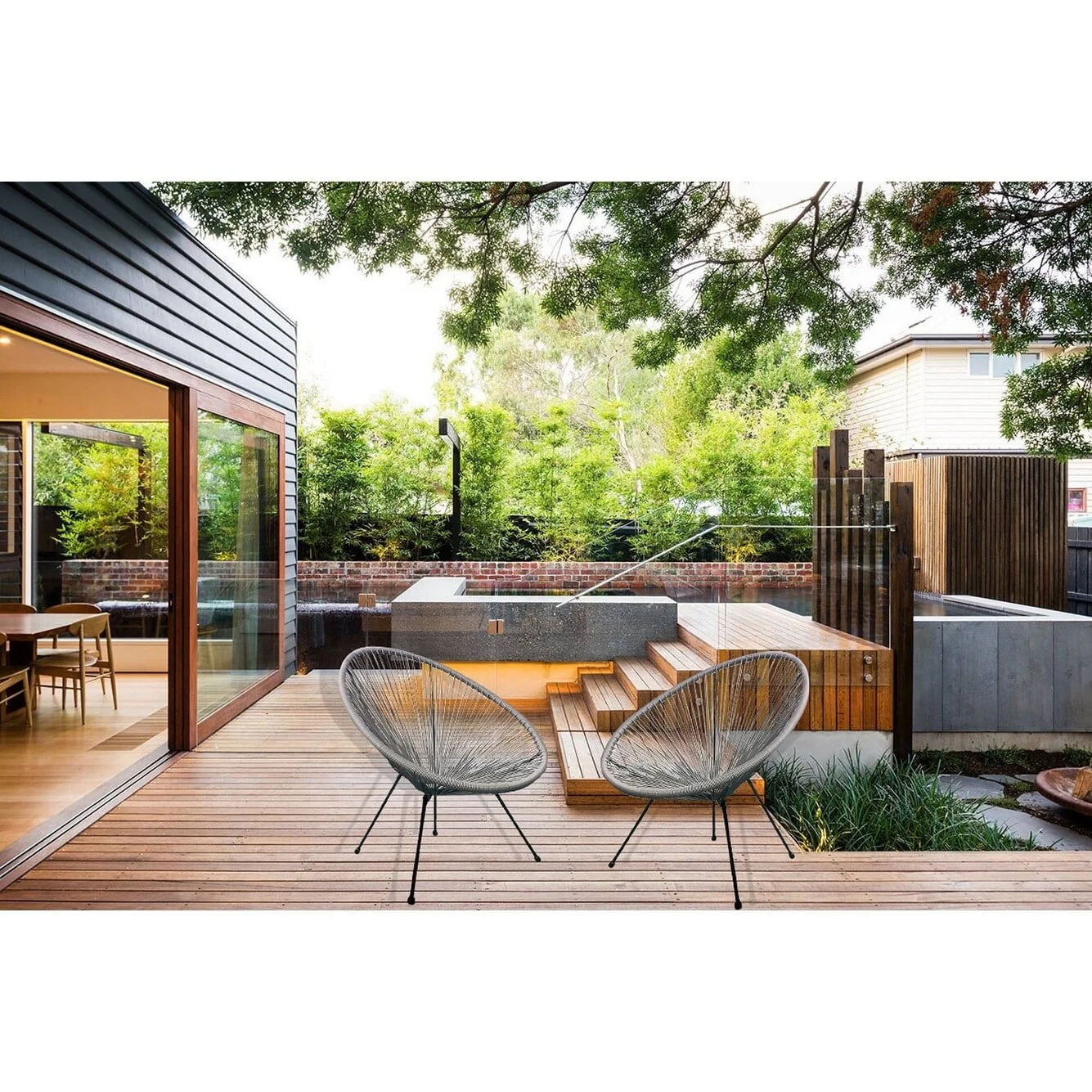 HighlanderHome Water-resistant Retro-modern Outdoor Acapulco Chair White - Image 7