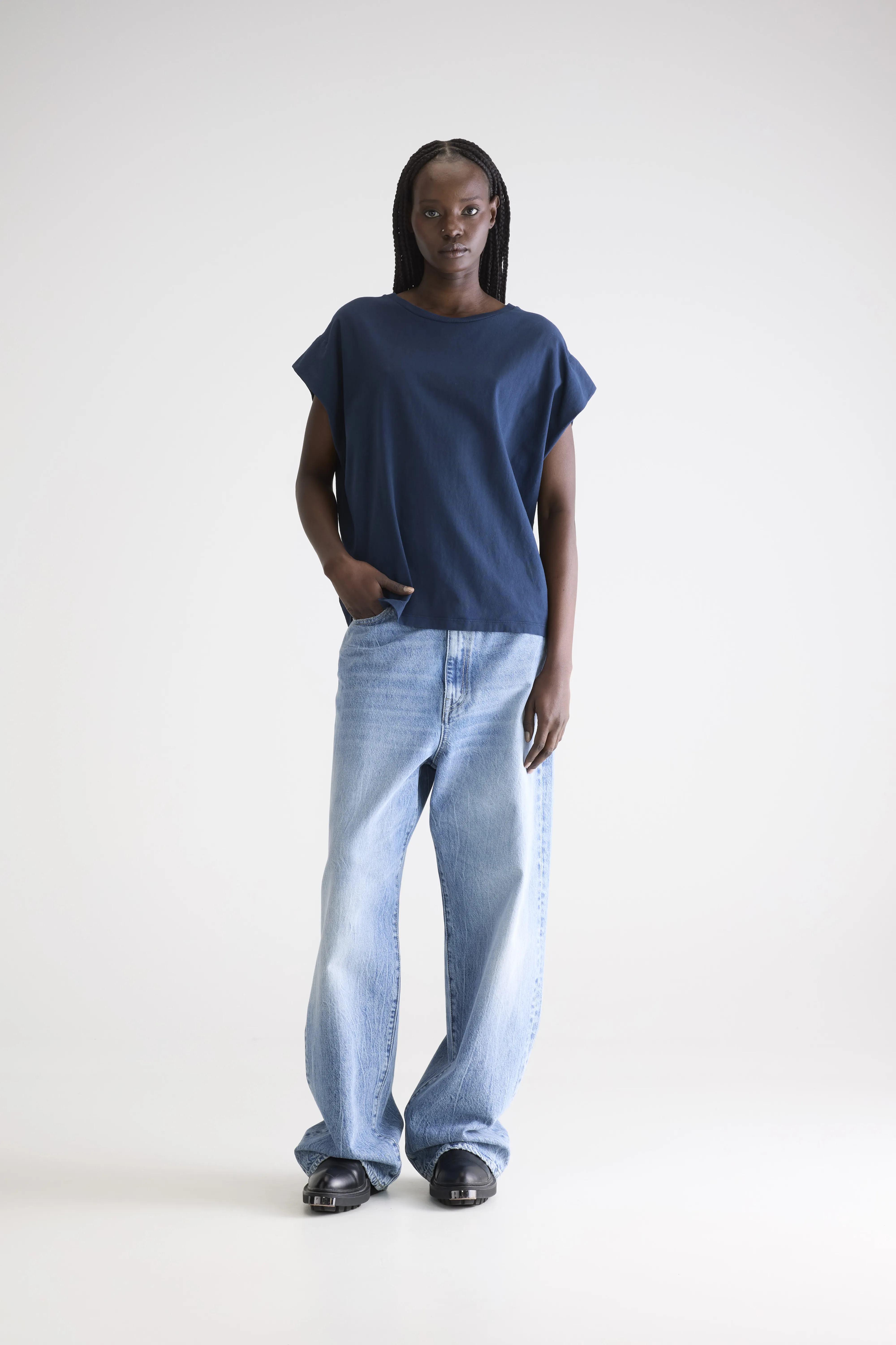 Bellerose Vice blue crew-neck t-shirt (252 / W / PARKER)
