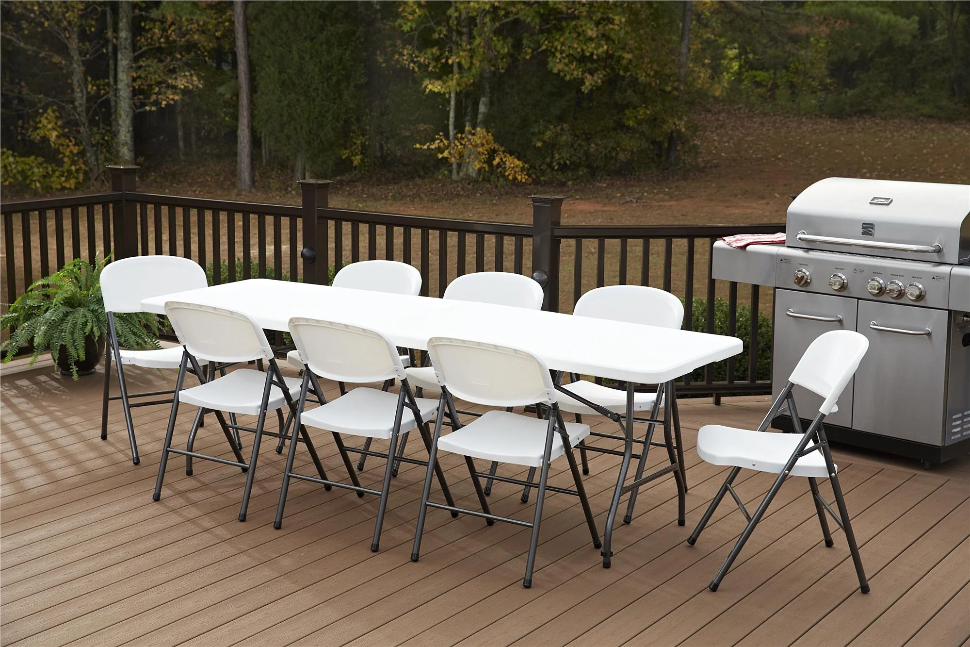Cosco 8 Foot Centerfold Folding Table, White - Image 4
