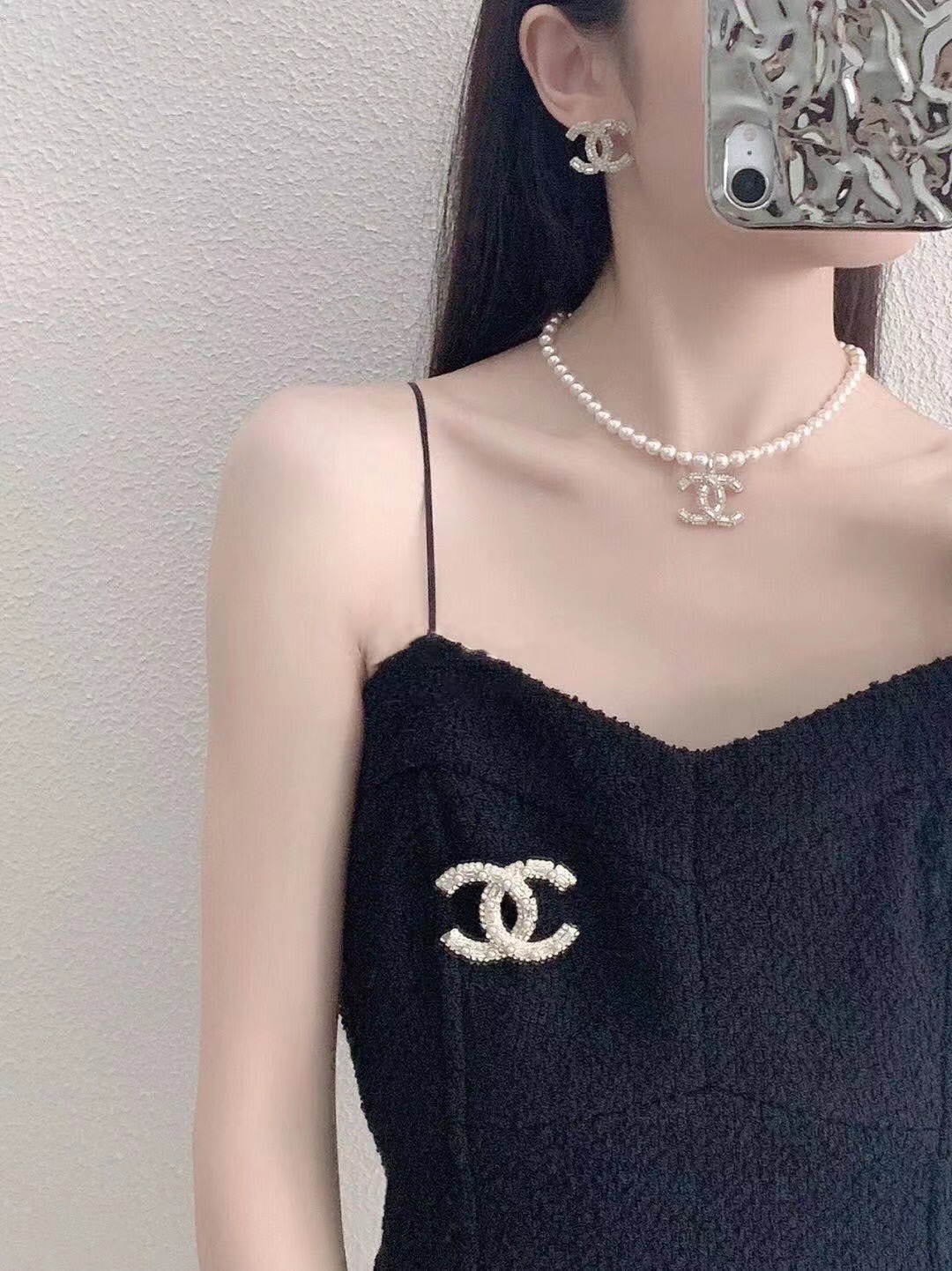 Chanel Vintage Pearl Rhinestone CC Brooch - Original Replica Club