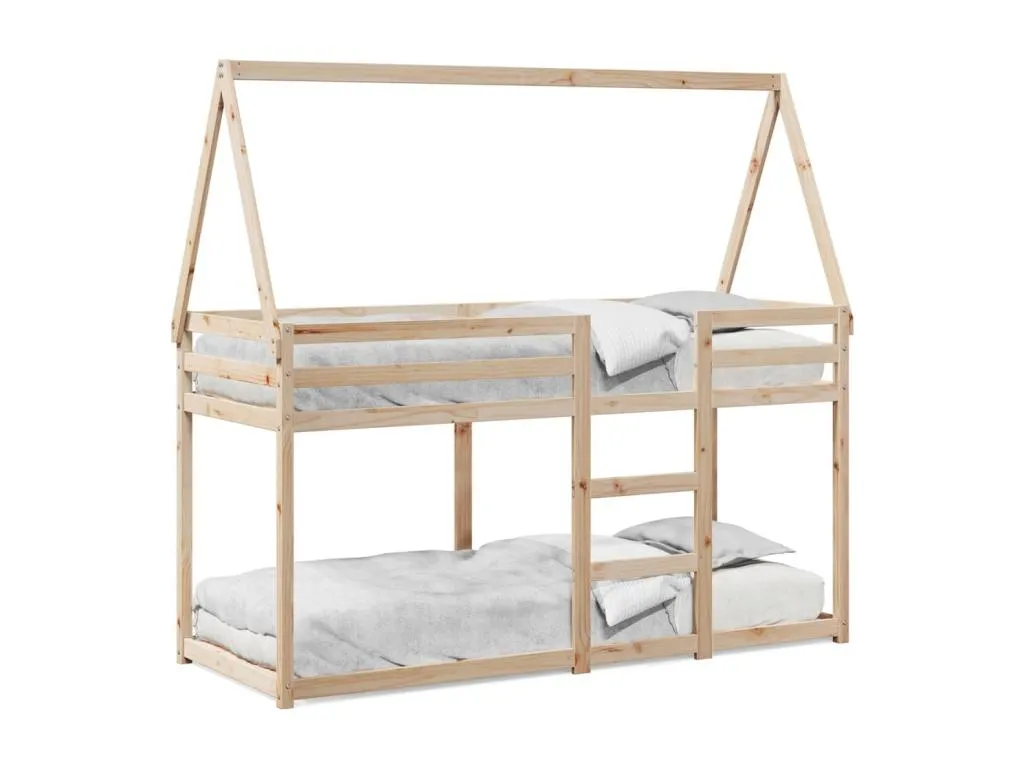Cama litera con techo Luxmbls maciza de Luxmbls 90x200 cm 75077KSRP