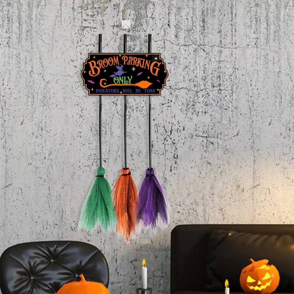 Halloween Decoration Sign Broom Parking Fun Home Accent - Image 3 Halloween Decoration Sign Broom Parking Fun Home Accent - Image 3