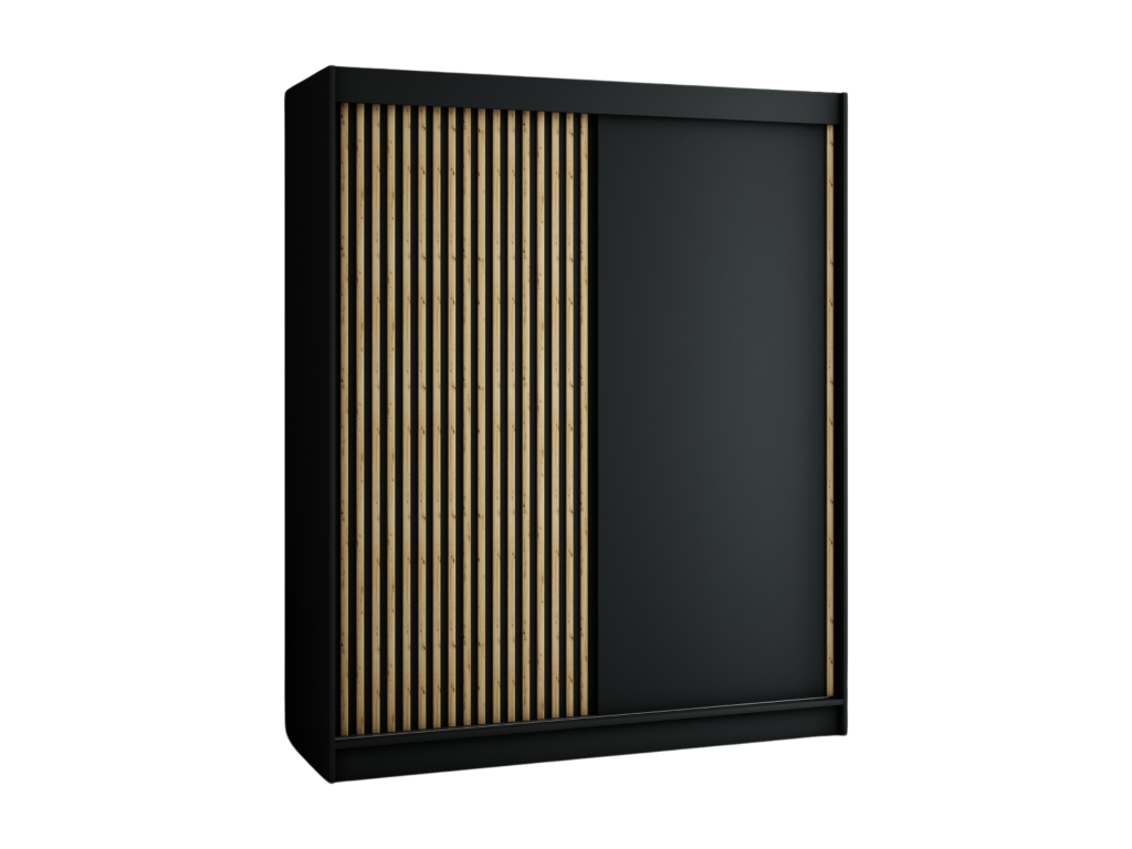 ARMARIO Joliven DE PUERTAS CORREDERAS 200/180/62 2 puertas negro/negro/artisan