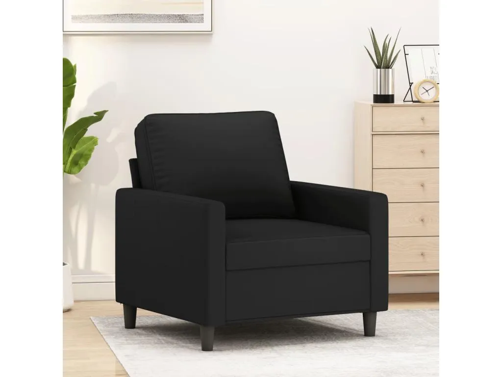 Sillón de terciopelo negro 60 cm