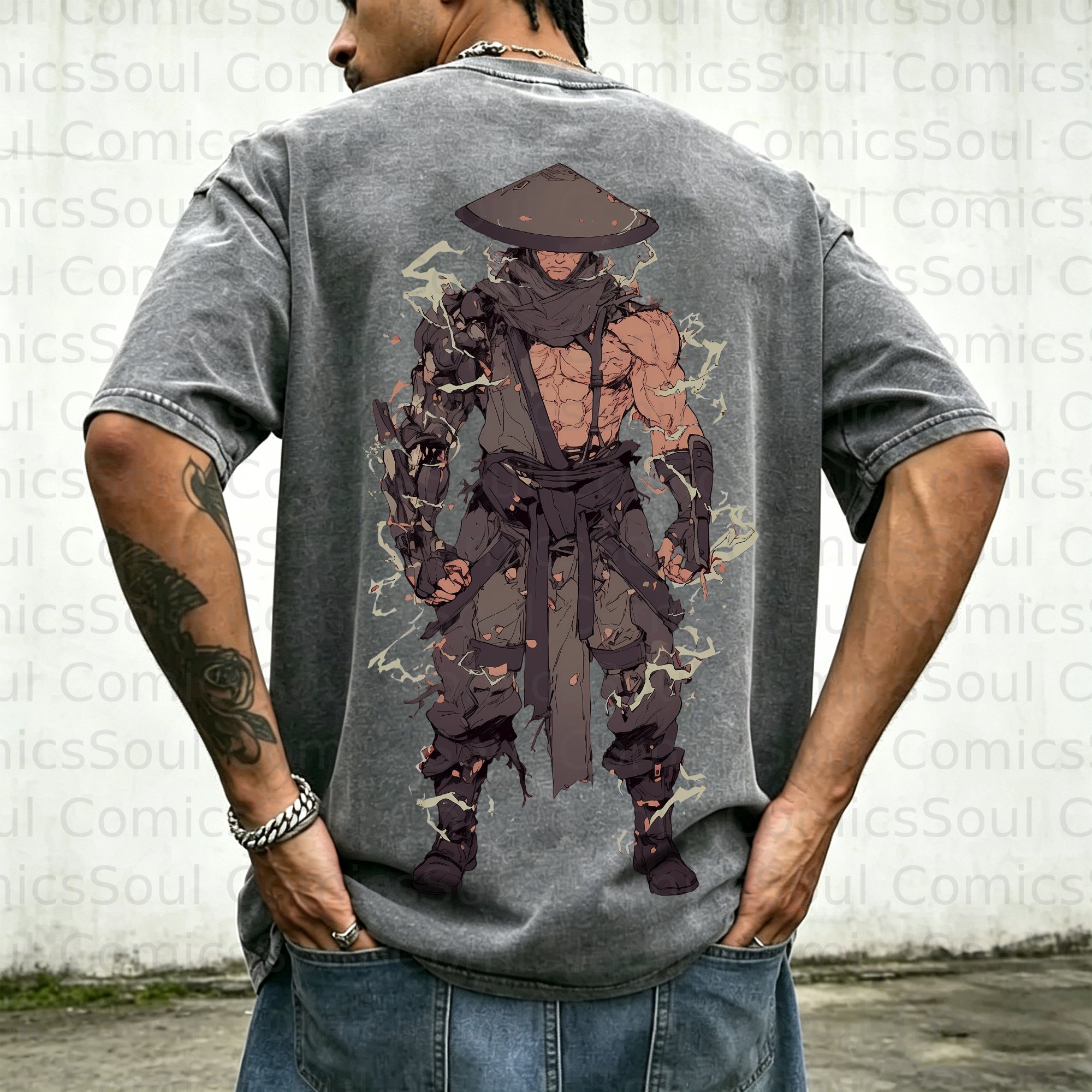 Unisex Anime Inspired Vintage Washed T-Shirt