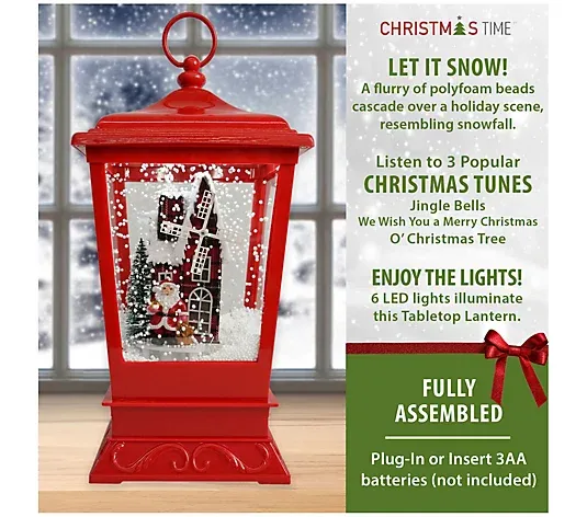 WAYFAIR Christmas Time 15.5-In. Musical Snowy Tabletopantern