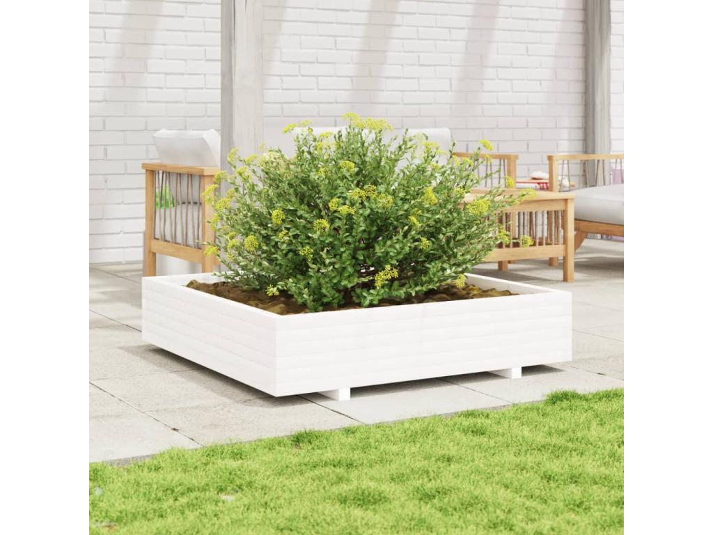 Decoratodo  madera maciza de pino blanca 110x110x26,5 cm