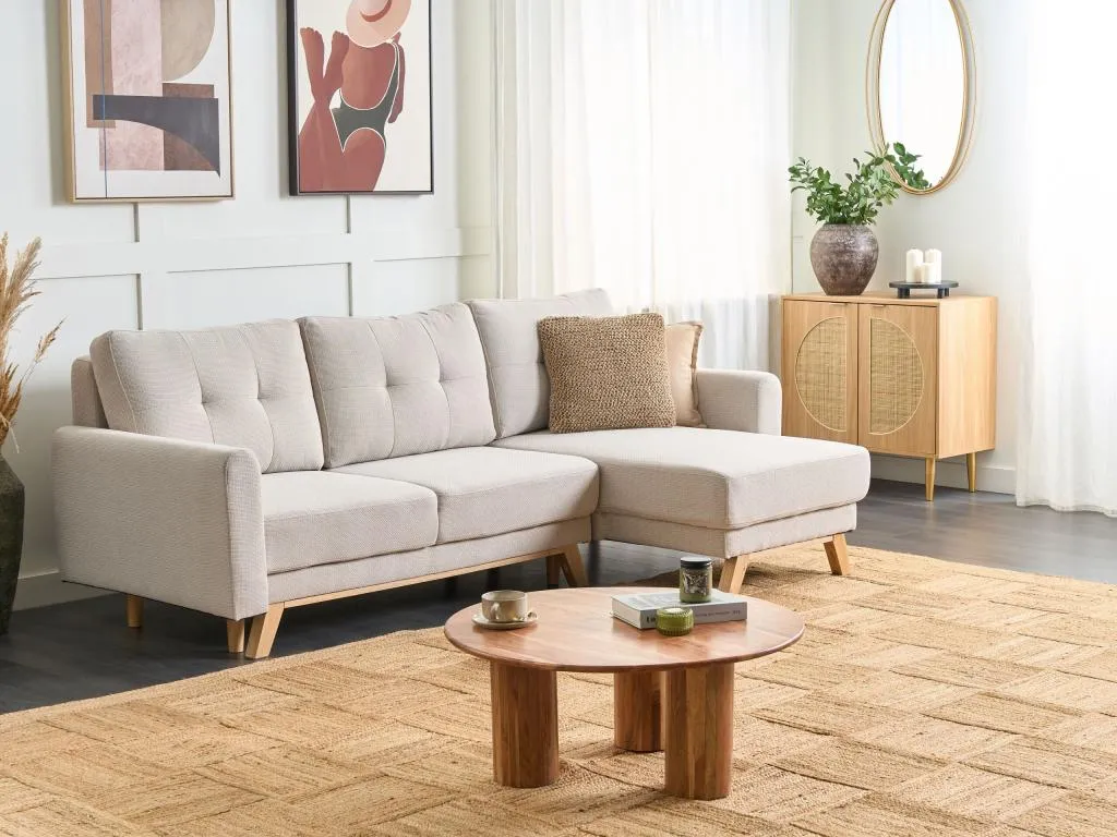 Sofá esquinero Patriciabaezcasa Beige claro Izquierda