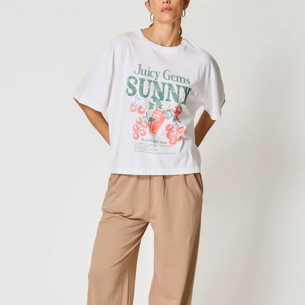 Bowery - T shirt Juicy Gems Sunny - Blanc