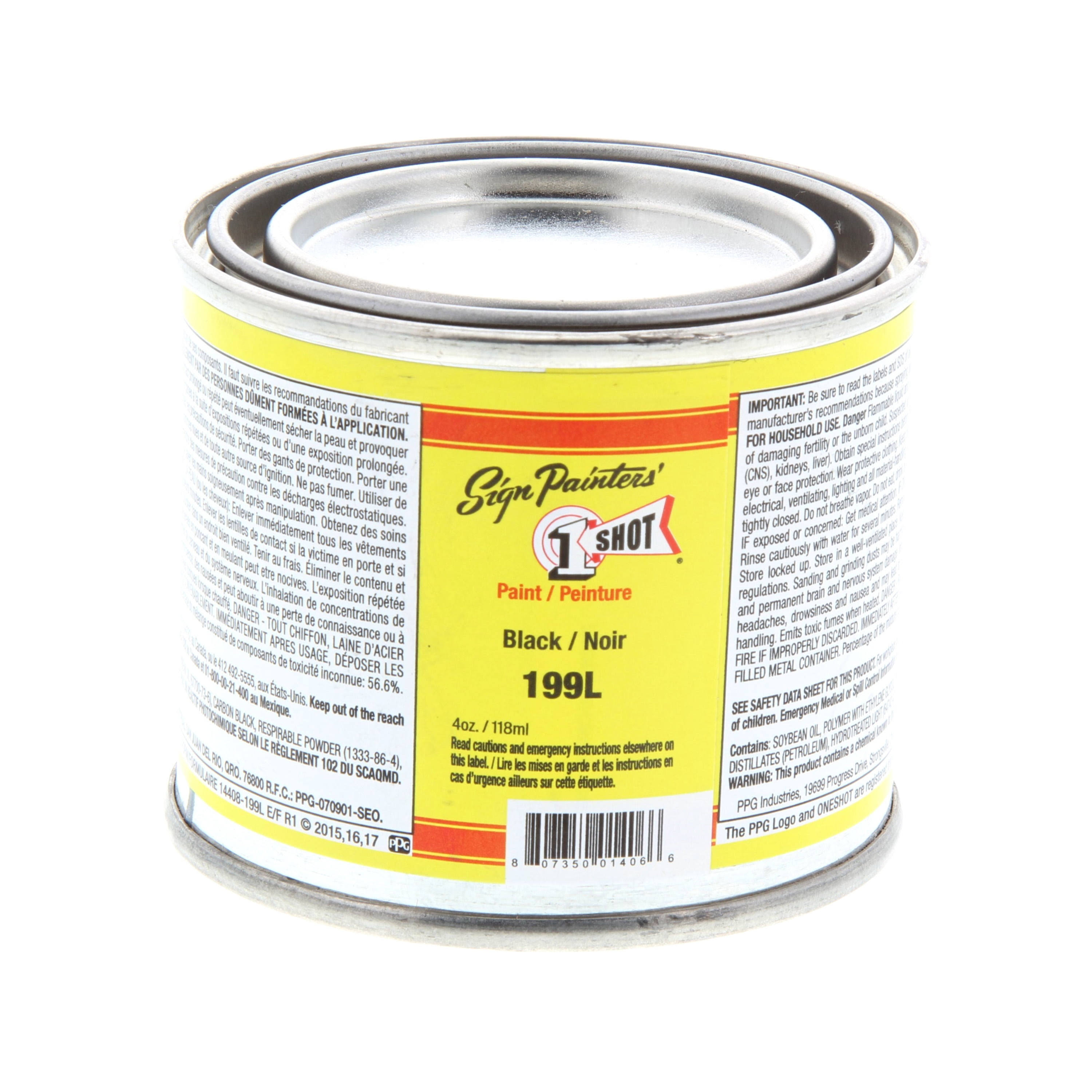 1 Shot Lettering Enamel 4oz - Black(Black/4 oz)