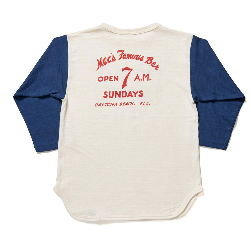 Warehouse & Co - T shirt Sleeve Baseball 4800 - Crème & Marine