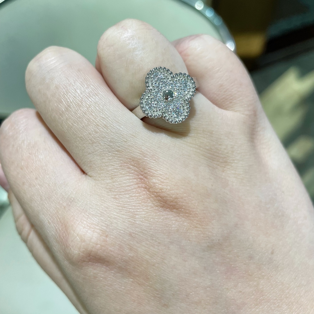 VCA Full Diamond Mini & Medium Vintage Alhambra Ring - Original Replica Club