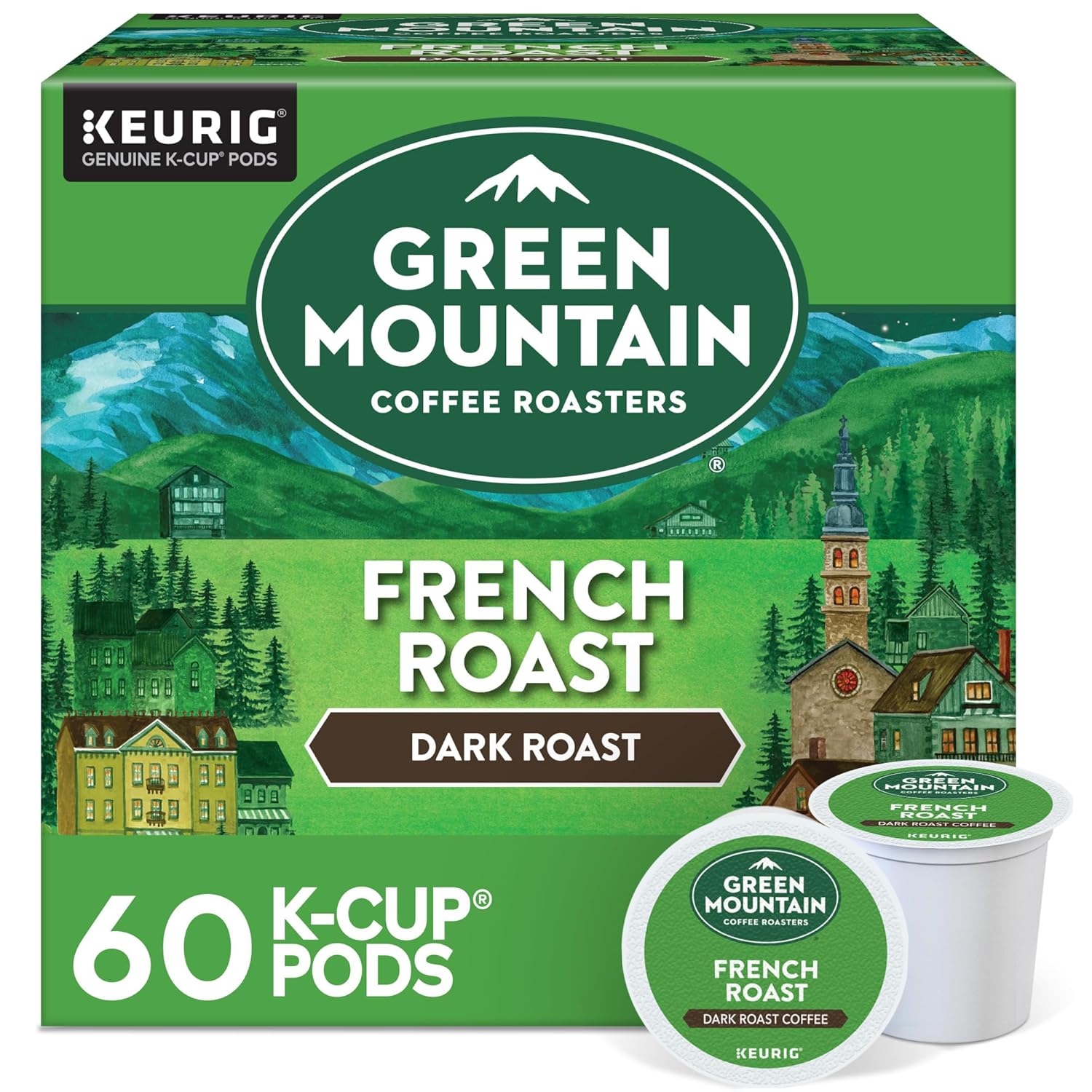 Green Mountain Coffee Roasters French Roast Keurig K-Cup Pods. Dark Roast Coffee. 60 Count (6 Packs of 10)