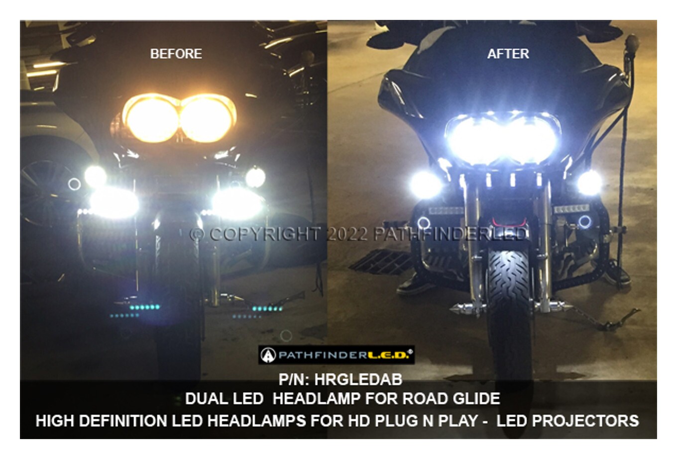 SportsBikeShop PathfinderLED Headlight For Harley Road Glide 1998-2013