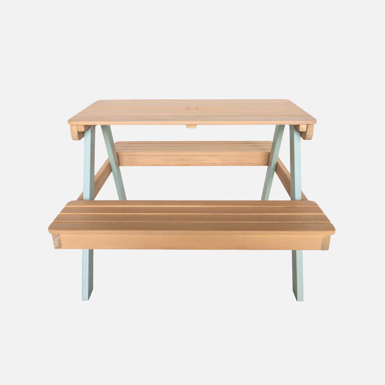 Caroline - Mesa infantil de picnic de madera de 2 plazas
