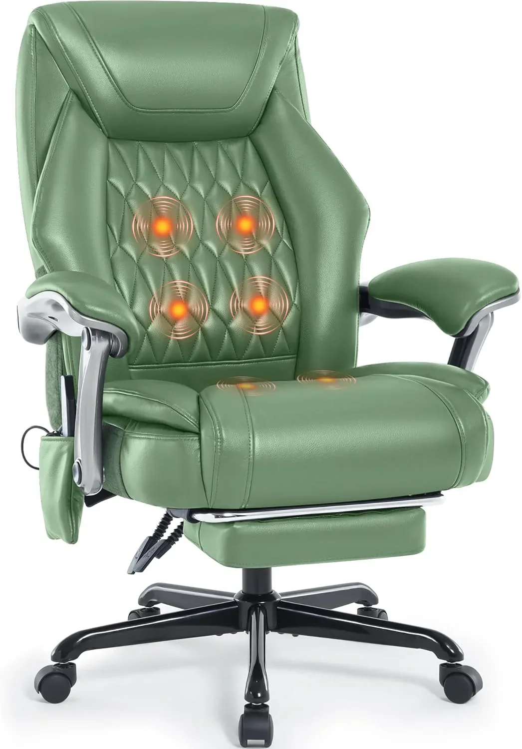 Massage Office Chair with Heating and Footrest Ergonomic Executive Reclining Office Chair
