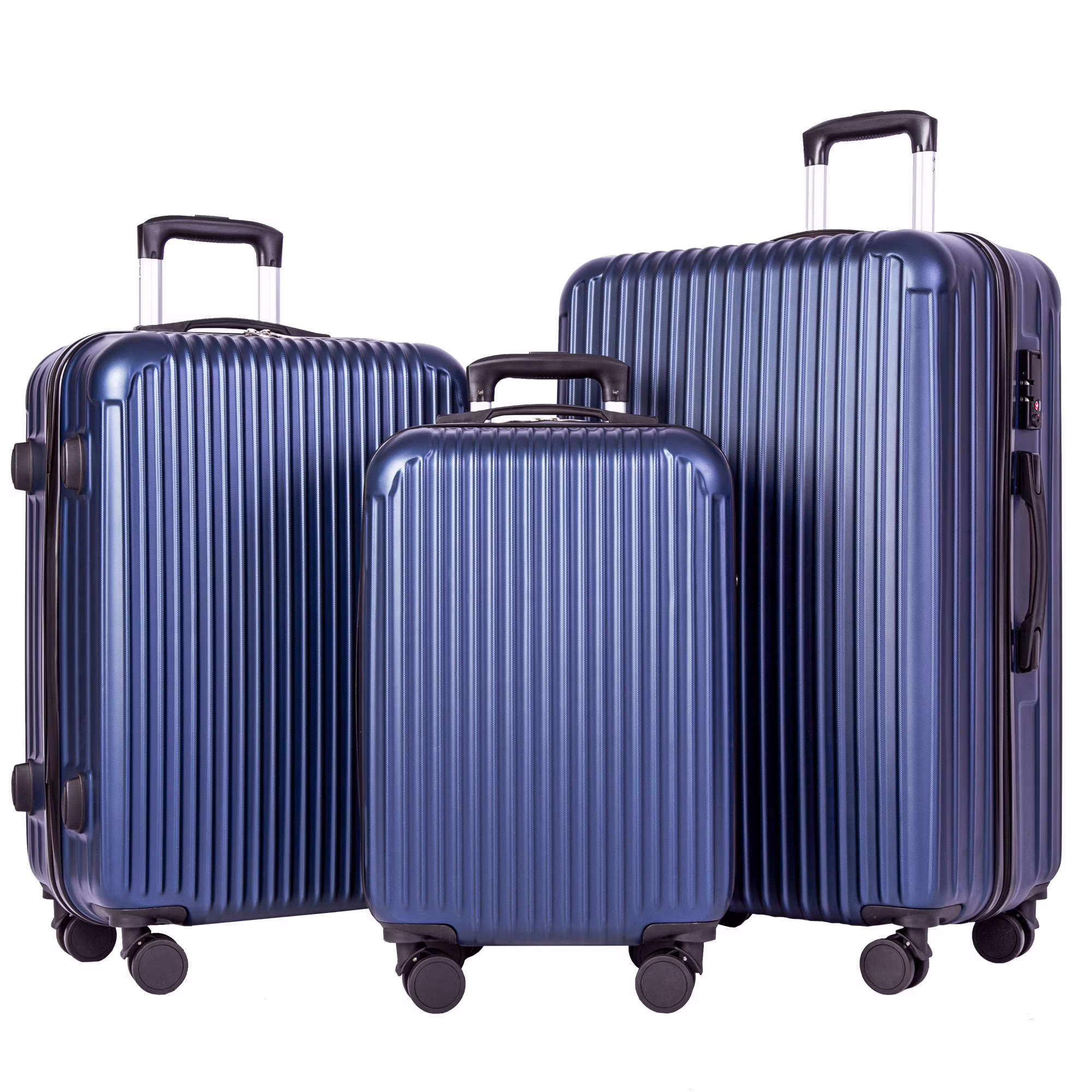 ALPULON 3 Piece Luggage Sets with TSA Locks, Hardside Suitcase Set with Spinner Wheels, 20in24in28in, Light Blue