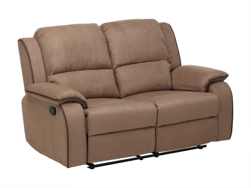Sofá reclinable de dos plazas - microfibra beige oscuro