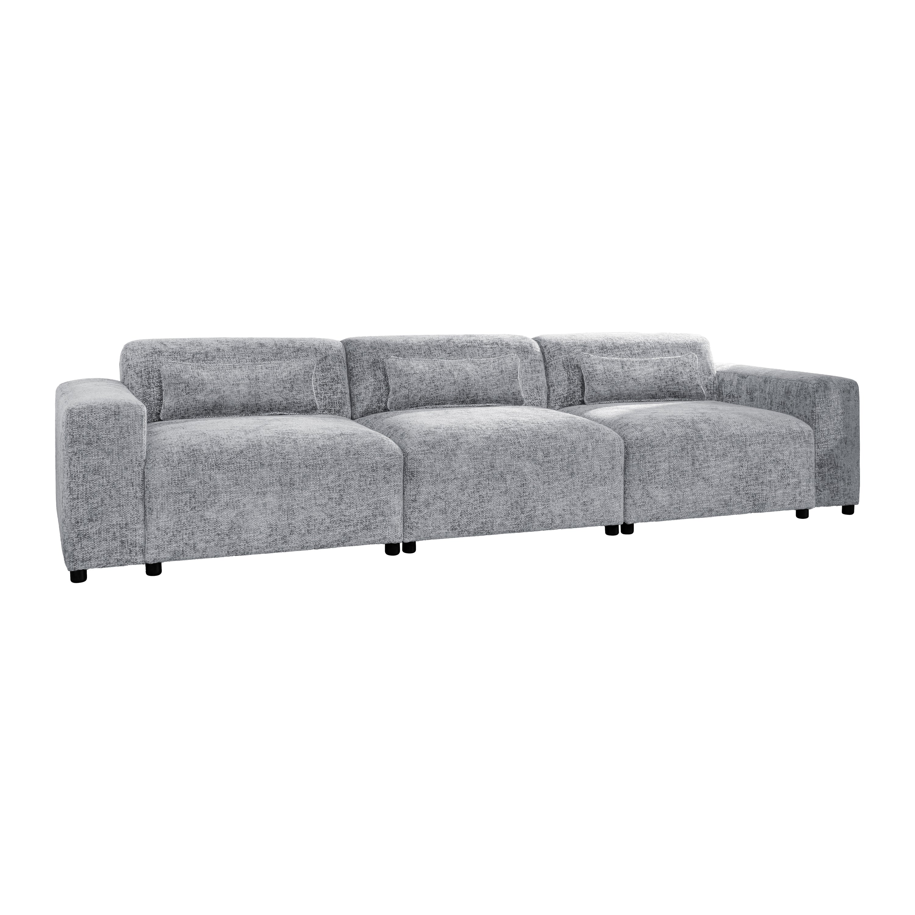 Blokker Velura 3-zitsbank - Chenille - Grijs