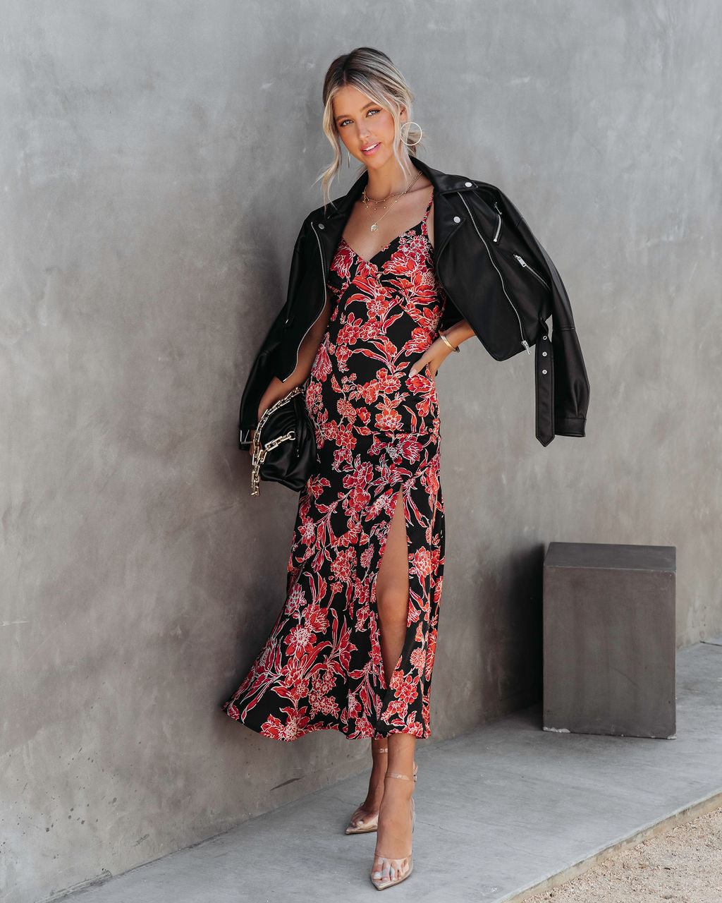 Beautiful Mystery Satin Floral Midi Dress - Se7enfashion