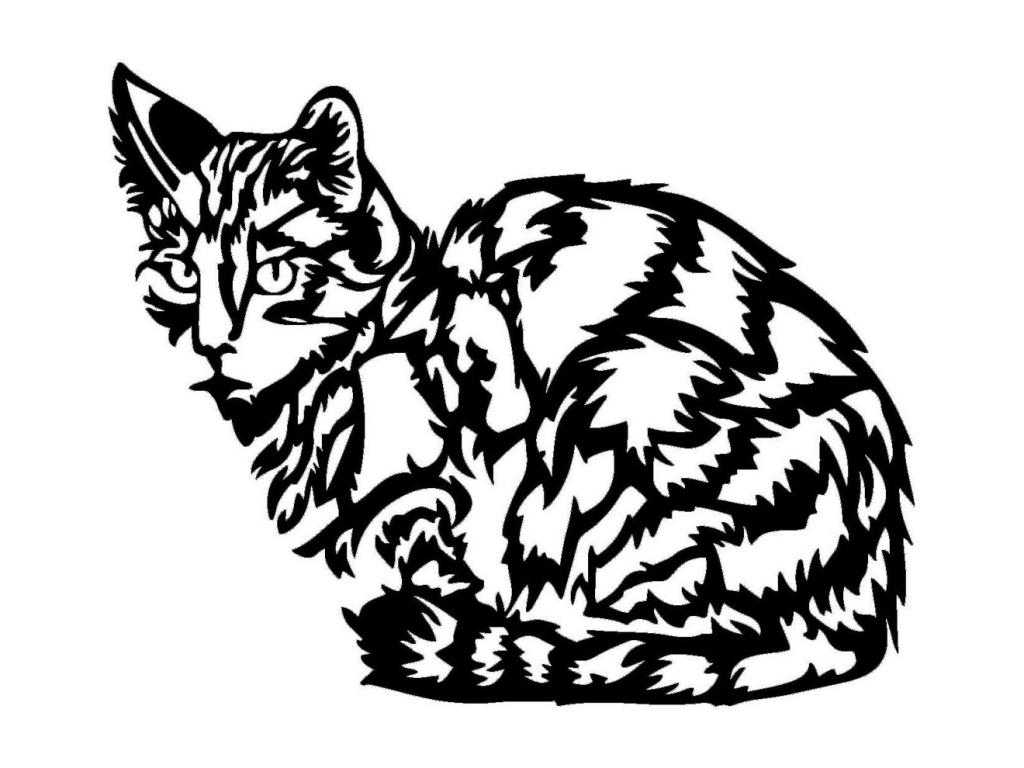 Decoración de Metal Gato 46, Negro, 50x0,15x40 cm, Tucasago