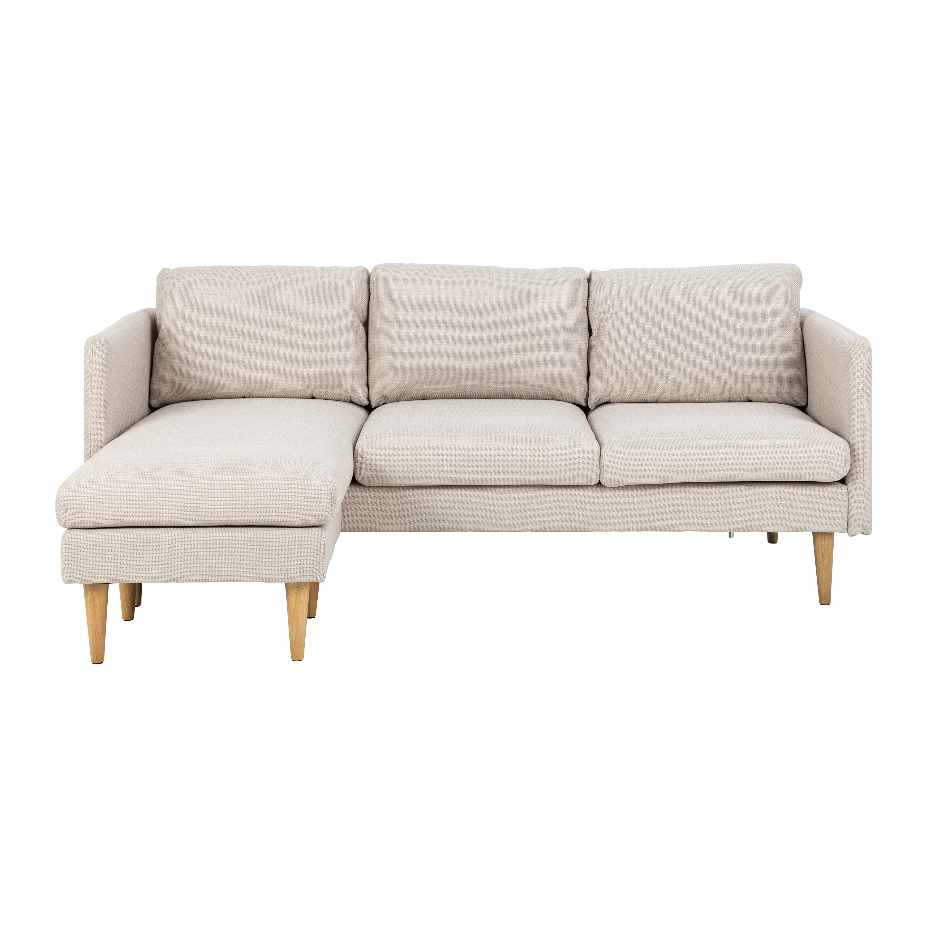 Blokker basic Sofie Omkeerbare Hoekbank met Chaise Longue - Beige