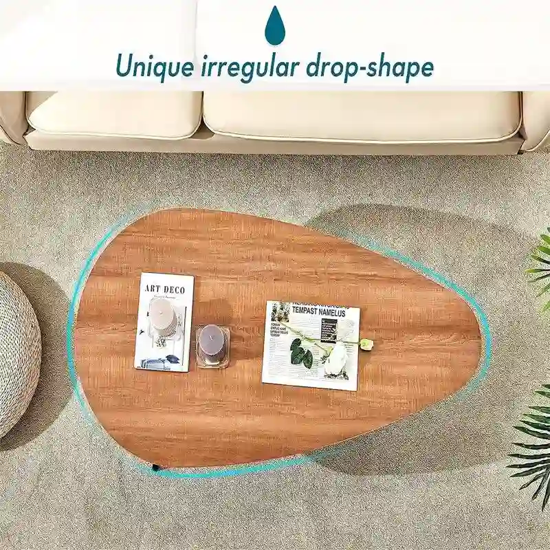 Unique Oval Coffee Table for Small Spaces - Dimensions: 22.2D x 42.5W x 17.1H