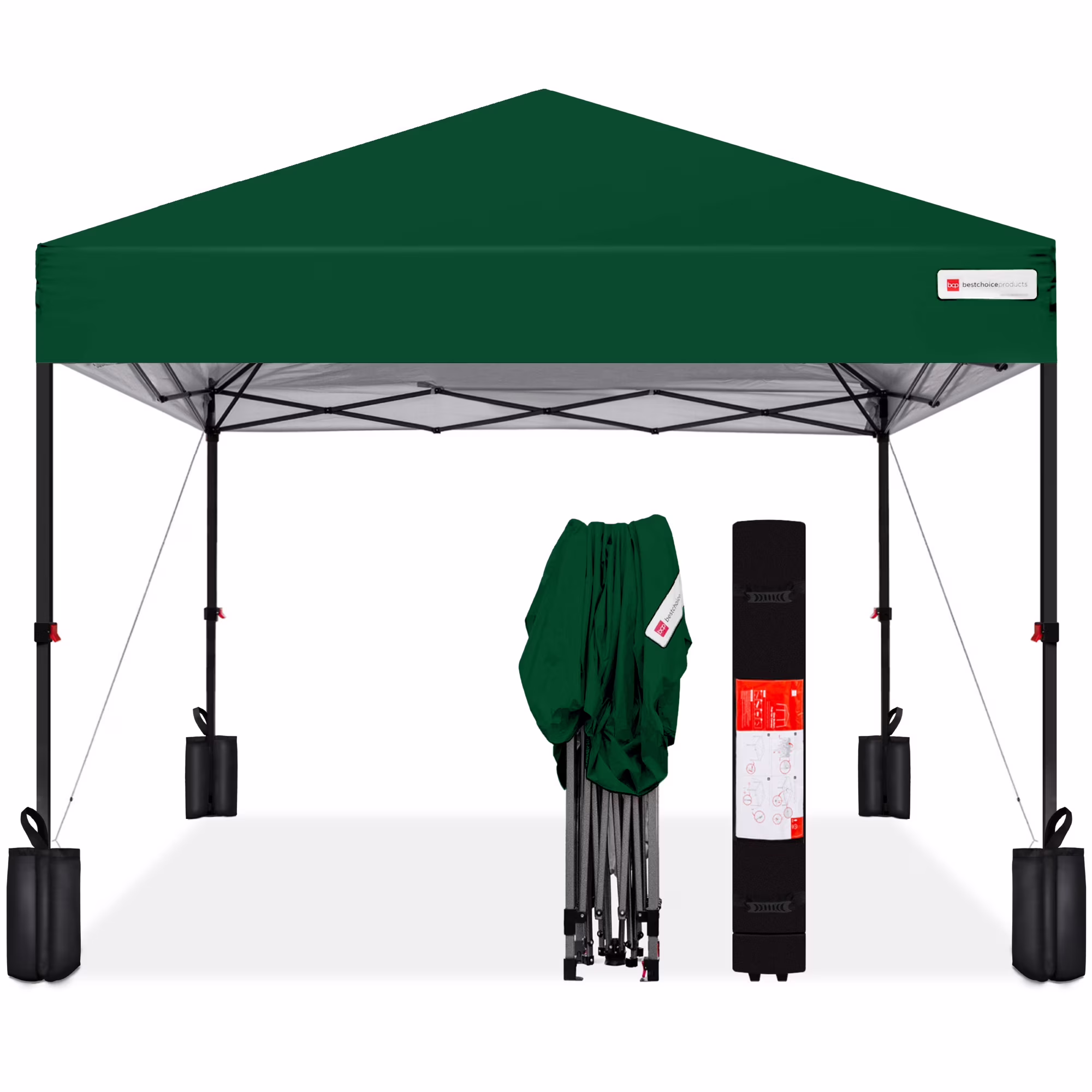 Best Choice Products 10x10ft Easy Setup Pop Up Canopy w/ 1-Button Setup, Wheeled Case, 4 Weight Bags - White - Image 32