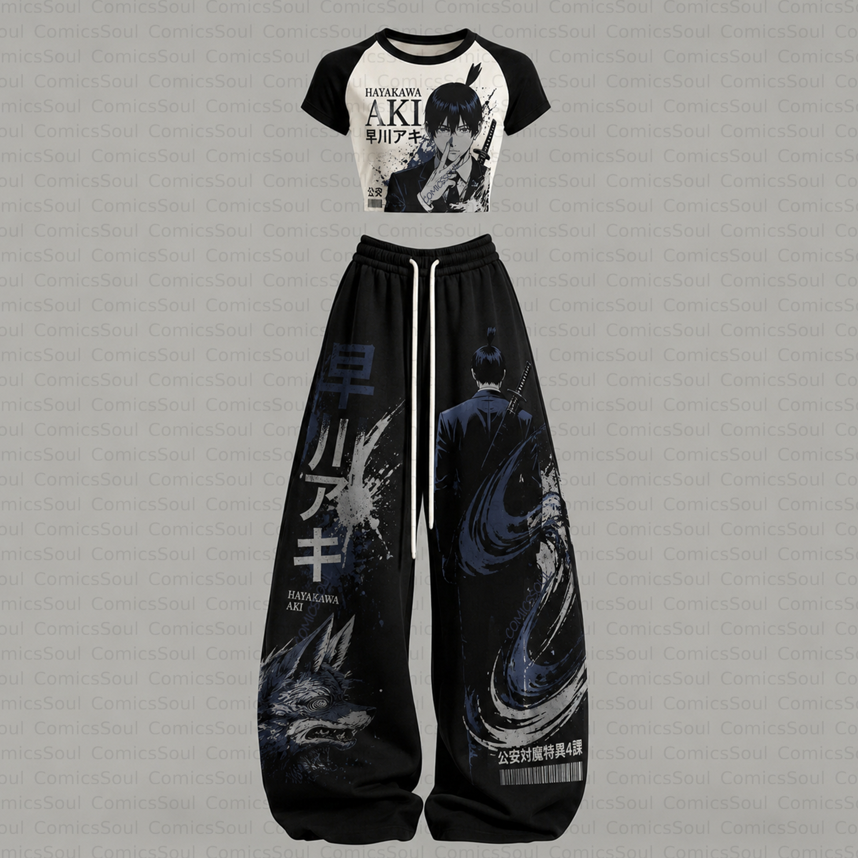 Chainsaw Man T-Shirt & Elasticated Trousers Two-Piece Set