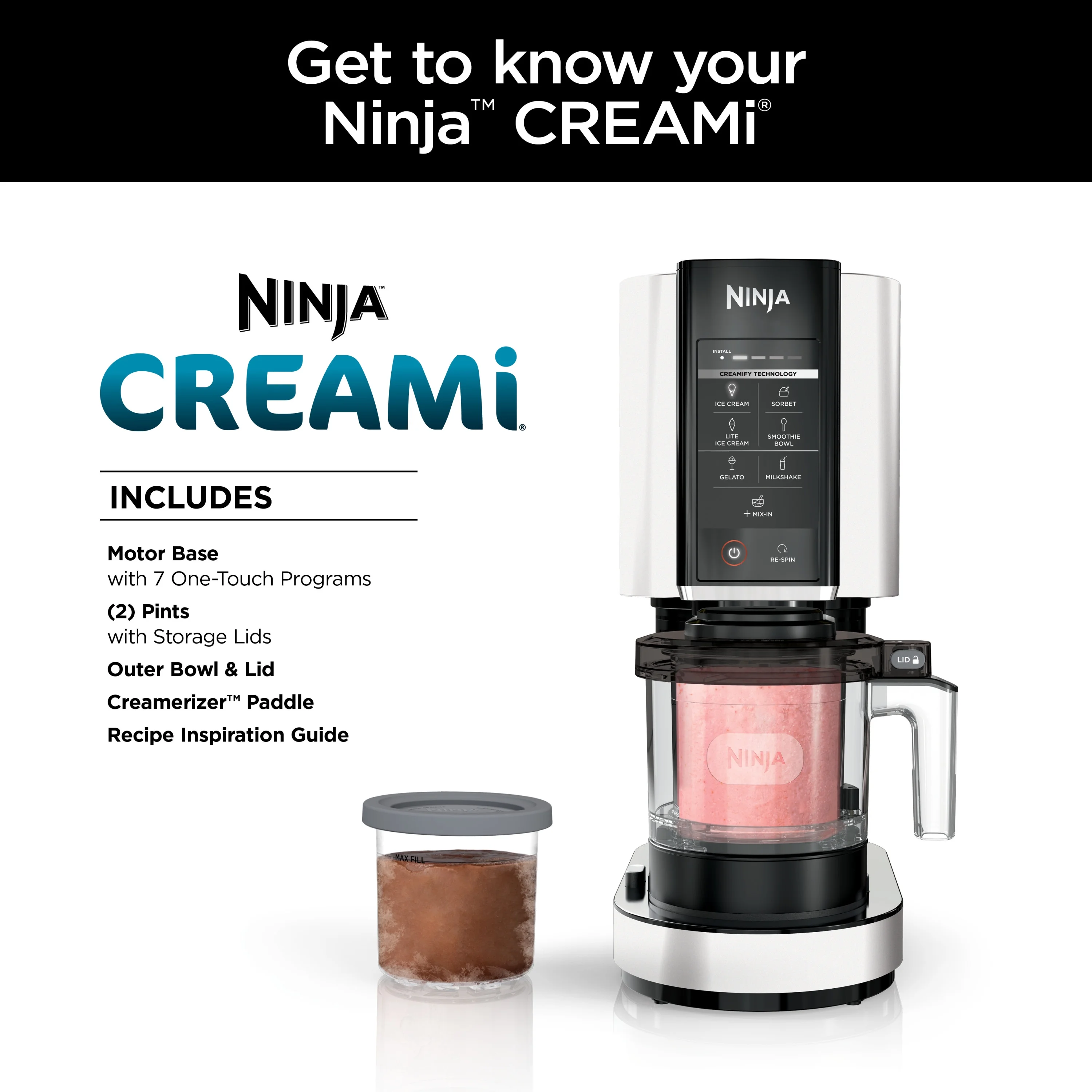 Ninja?? CREAMi??, Ice Cream Maker and Frozen Treat Maker with 7 One-Touch Programs, NC300WMWH - Image 3
