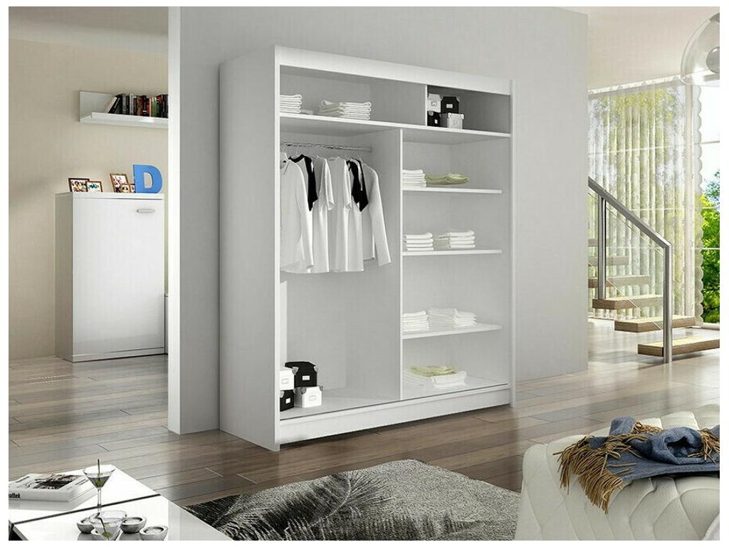 Armario Abodeia 155 - Blanco - 200x150x58cm - Puertas de armario Correderas