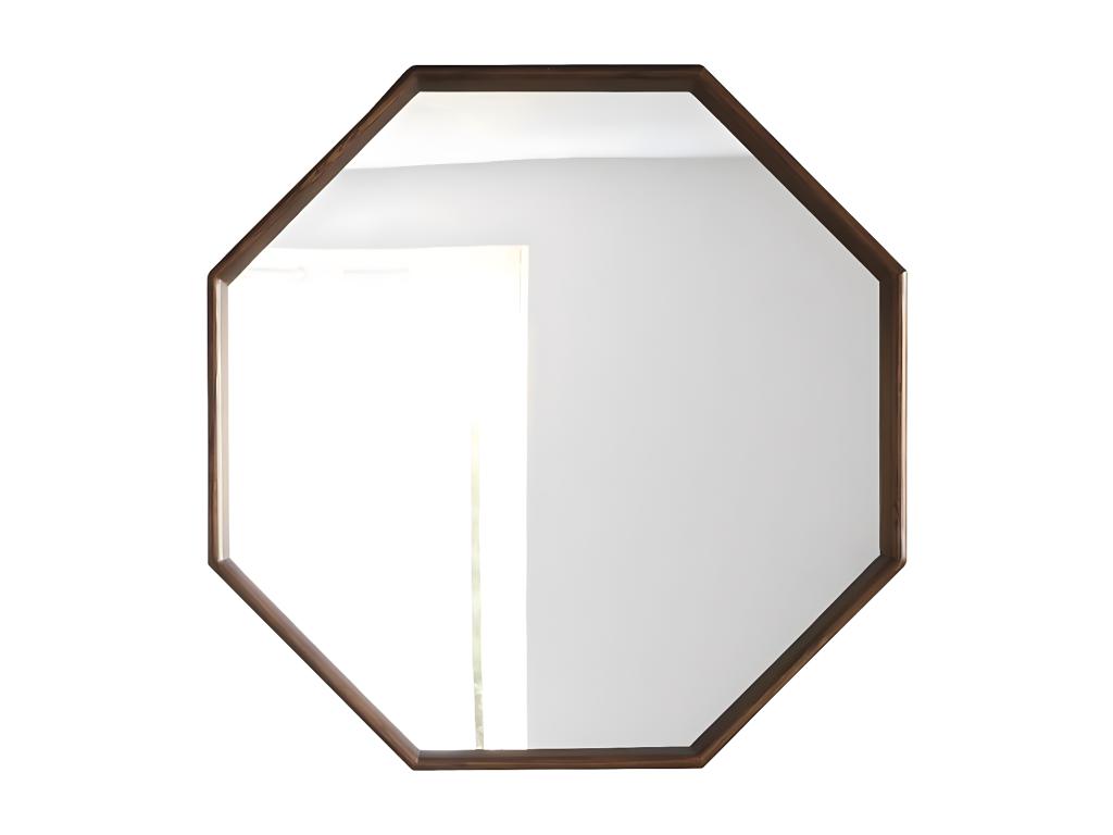 Espejo octogonal de madera de mindi maciza 60 cm