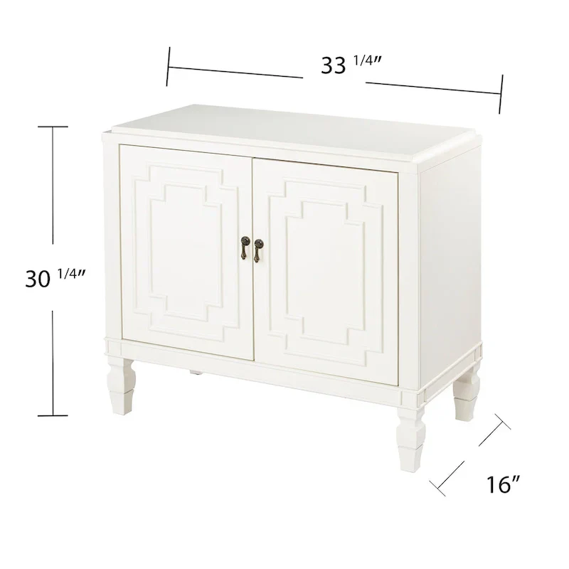 SEI Furniture Taborley Antique White Double-Door Accent Cabinet" can be rewritten as:"SEI Furniture Taborley Antique White Double-Door Accent Storage Cabinet