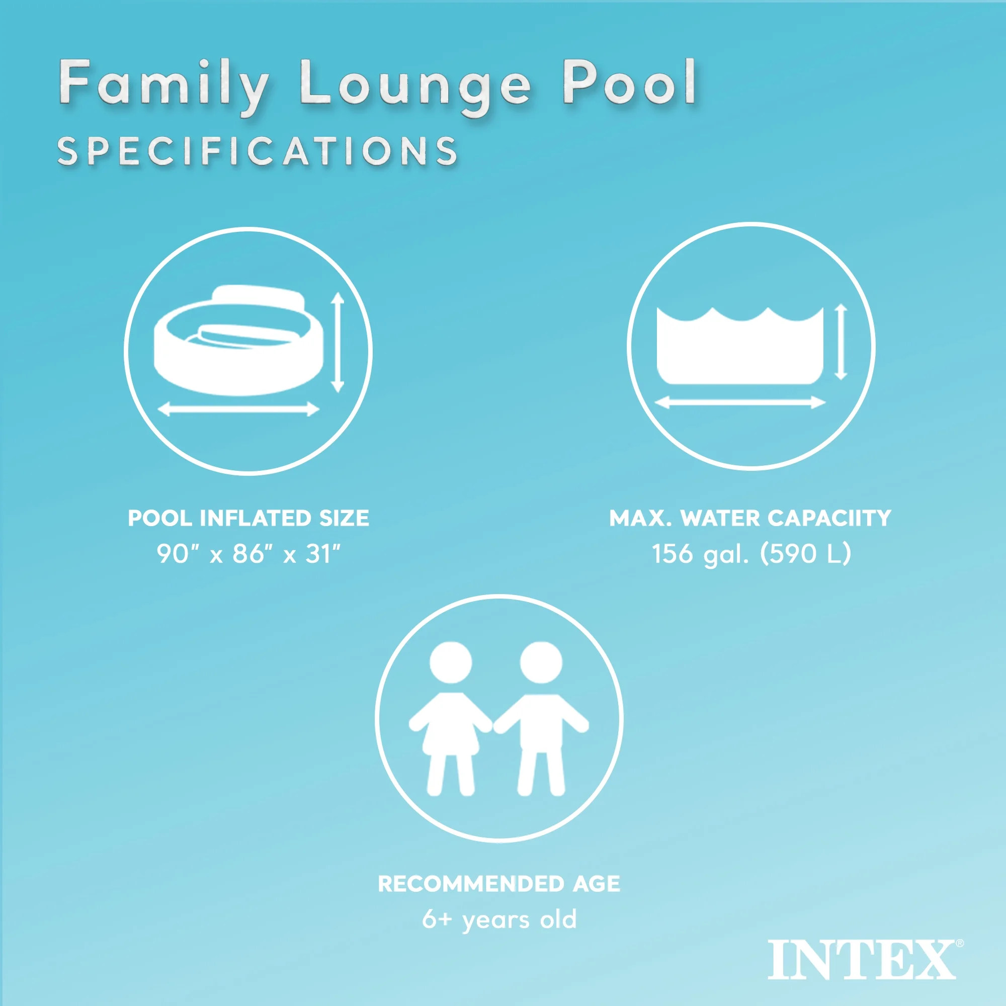 Intex Swim Center Round Inflatable Outdoor Lounge Pool with Pool Cover - Image 4