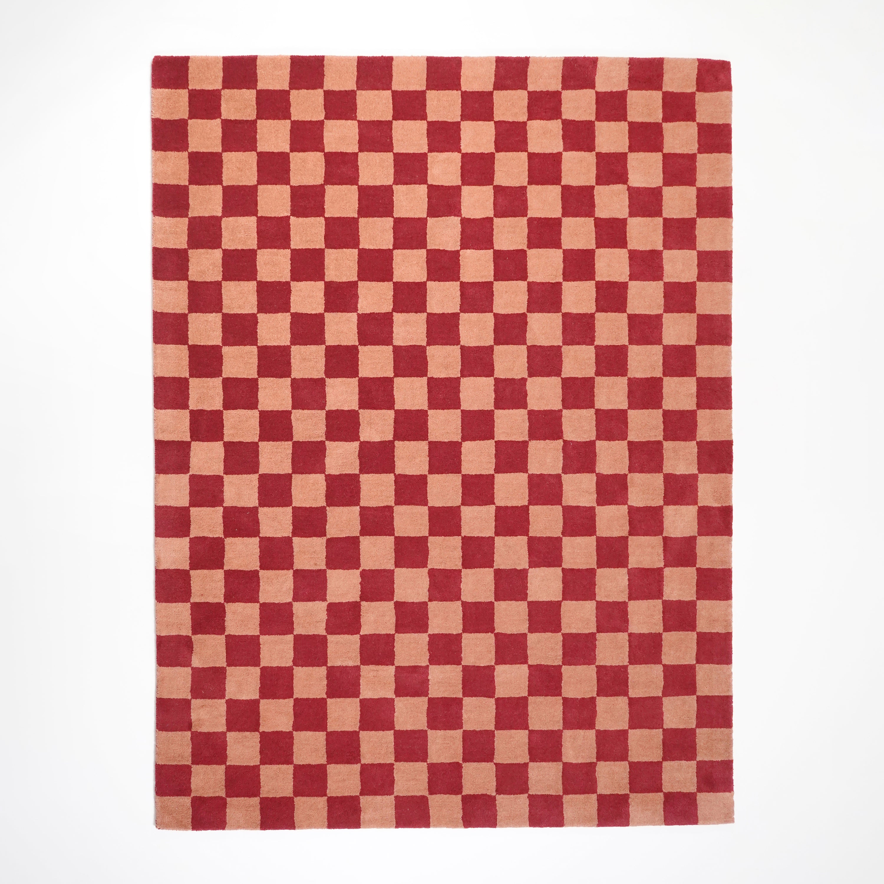 by fonQ Check Vloerkleed 170 x 240 cm - Rood