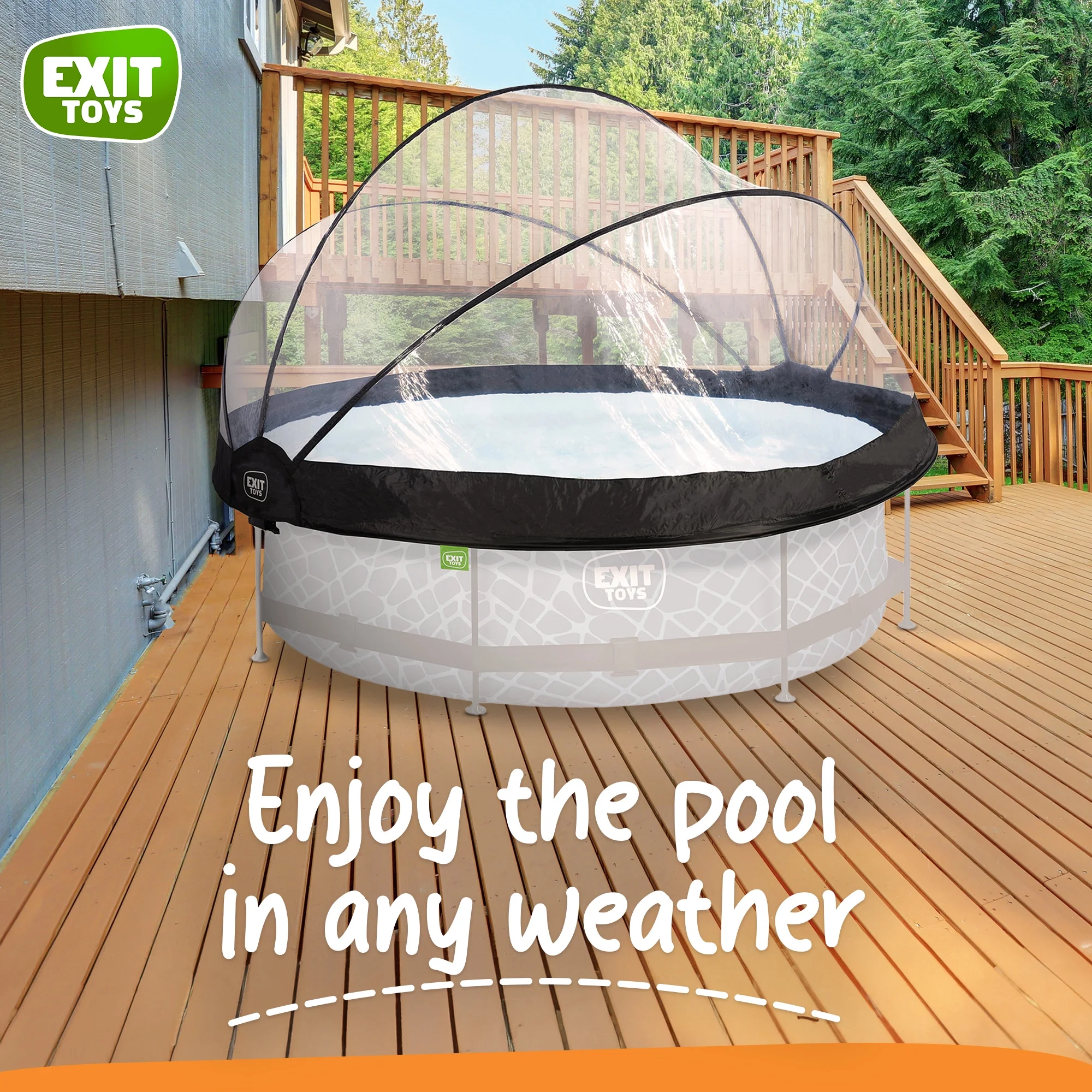 EXIT Toys UV Resistant Pool Covers, PVC Transparent, 104" x 104" x 55" - Image 14