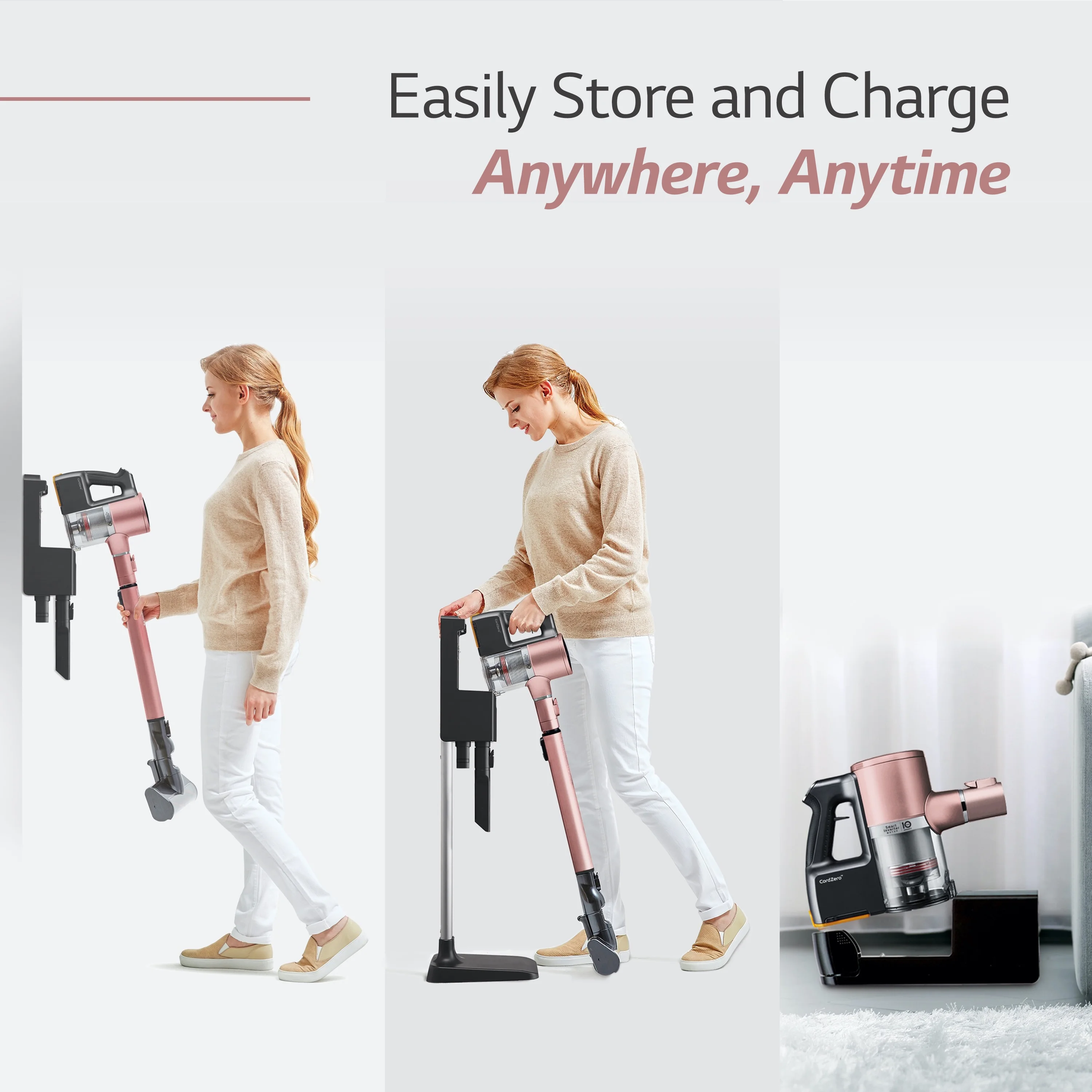 LG Cord Zero A9 Cordless Stick Vacuum - A912PM, Lightweight, Powerful Suction, Pet Hair, Hard Floor, Carpet, HEPA Filter, Self-Cleaning Brushroll, LED Headlights, Rechargeable, Multi-Surface - Image 6