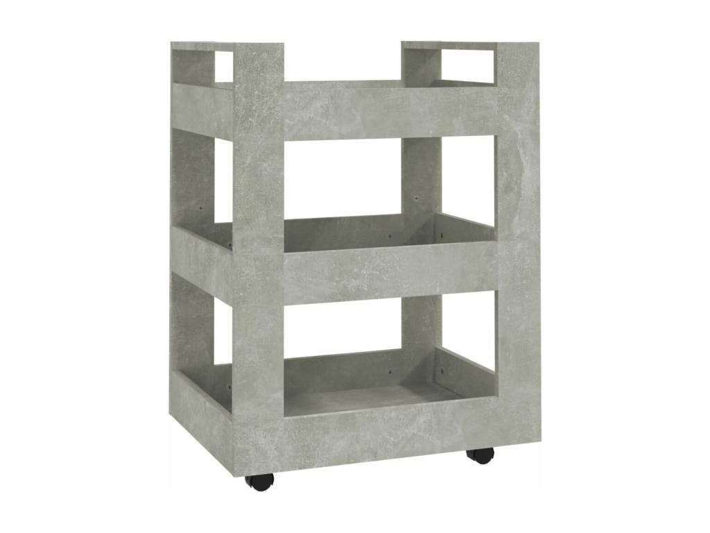 Carrito de cocina madera contrachapada gris hormigón 60x45x80cm