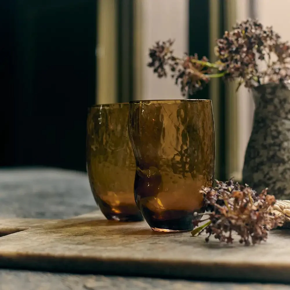 Odessa Tumbler Glass, Amber