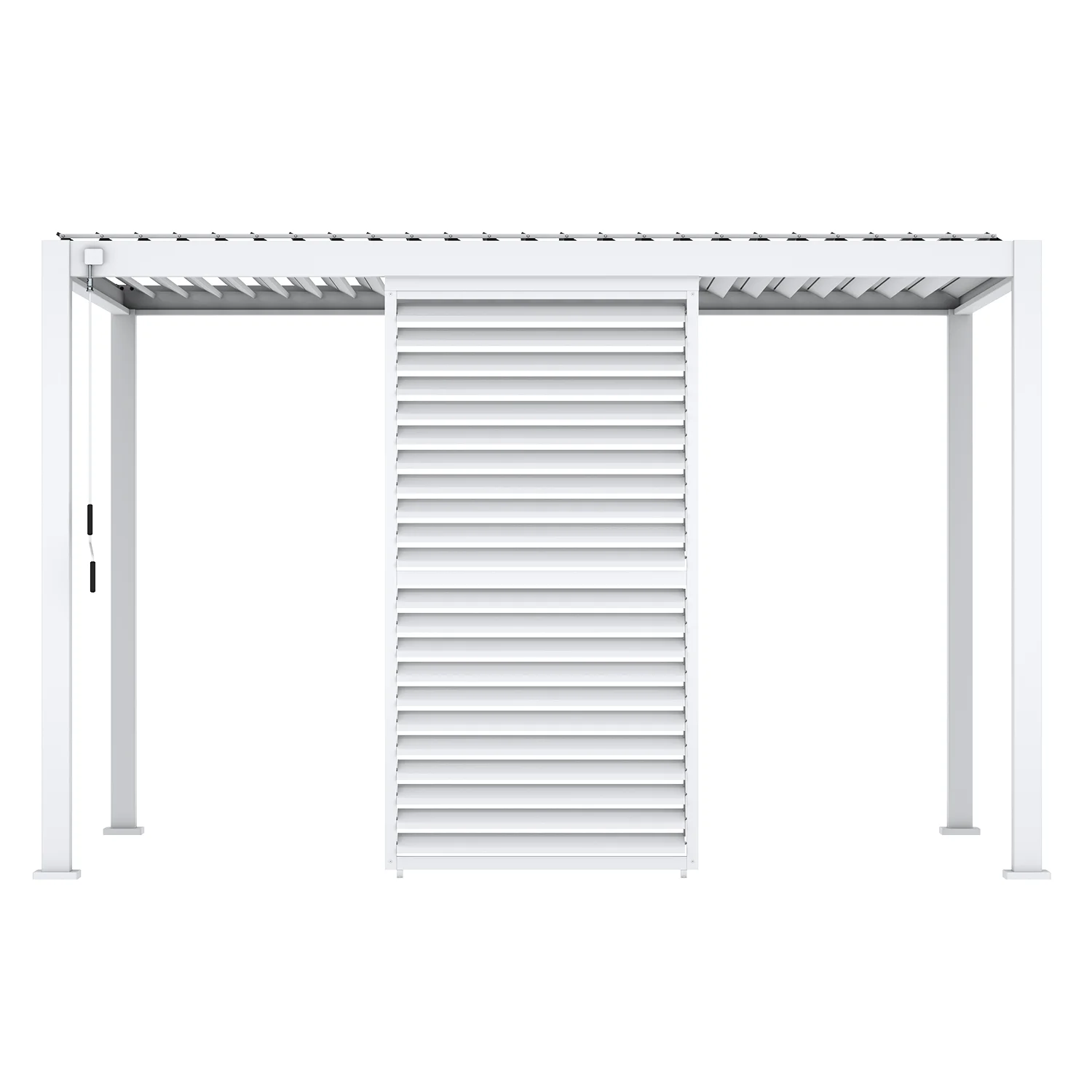 Mirador 10'x10' 111S Outdoor Pergola Accessories-Aluminum Fixed Shutter Wall, Dark Gray - Image 14